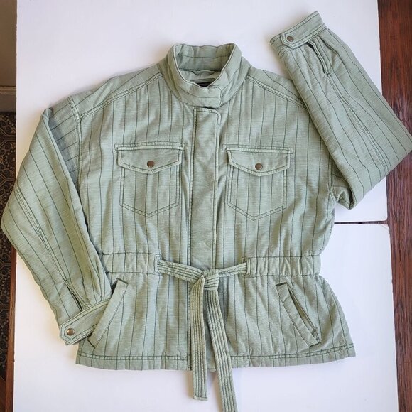 GAP Quilted Utility Jacket Casual Pockets Sage Green Cabincore Rustic Size Small - Picture 13 of 13